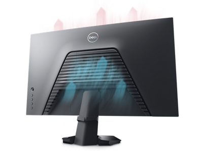 Picture of a Dell G2723HN Gaming Monitor placed on its back showing airflow.