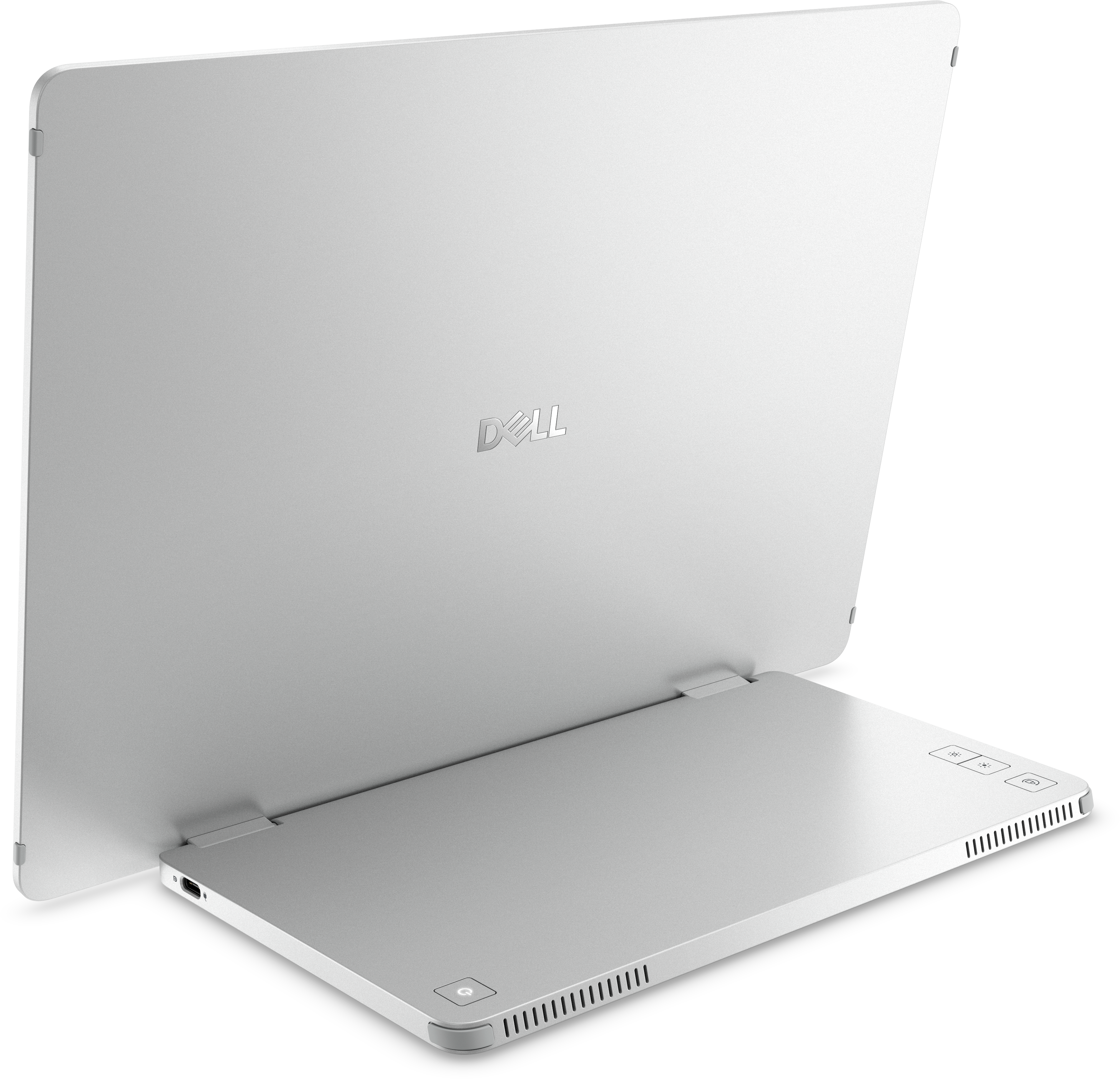 View 背面 Dell Pro 14 Plusポータブル モニター。