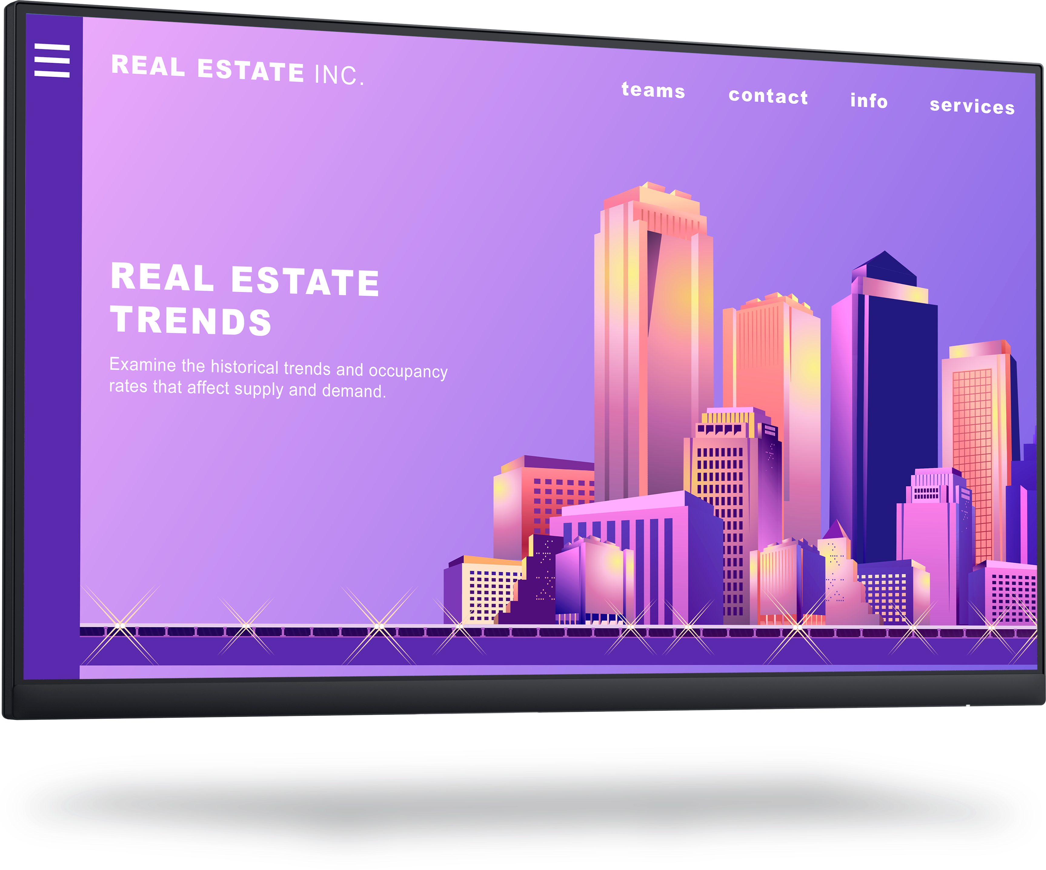 View right-facing P2422H Without Stand Dell 24 Monitor - P2422H Without Stand