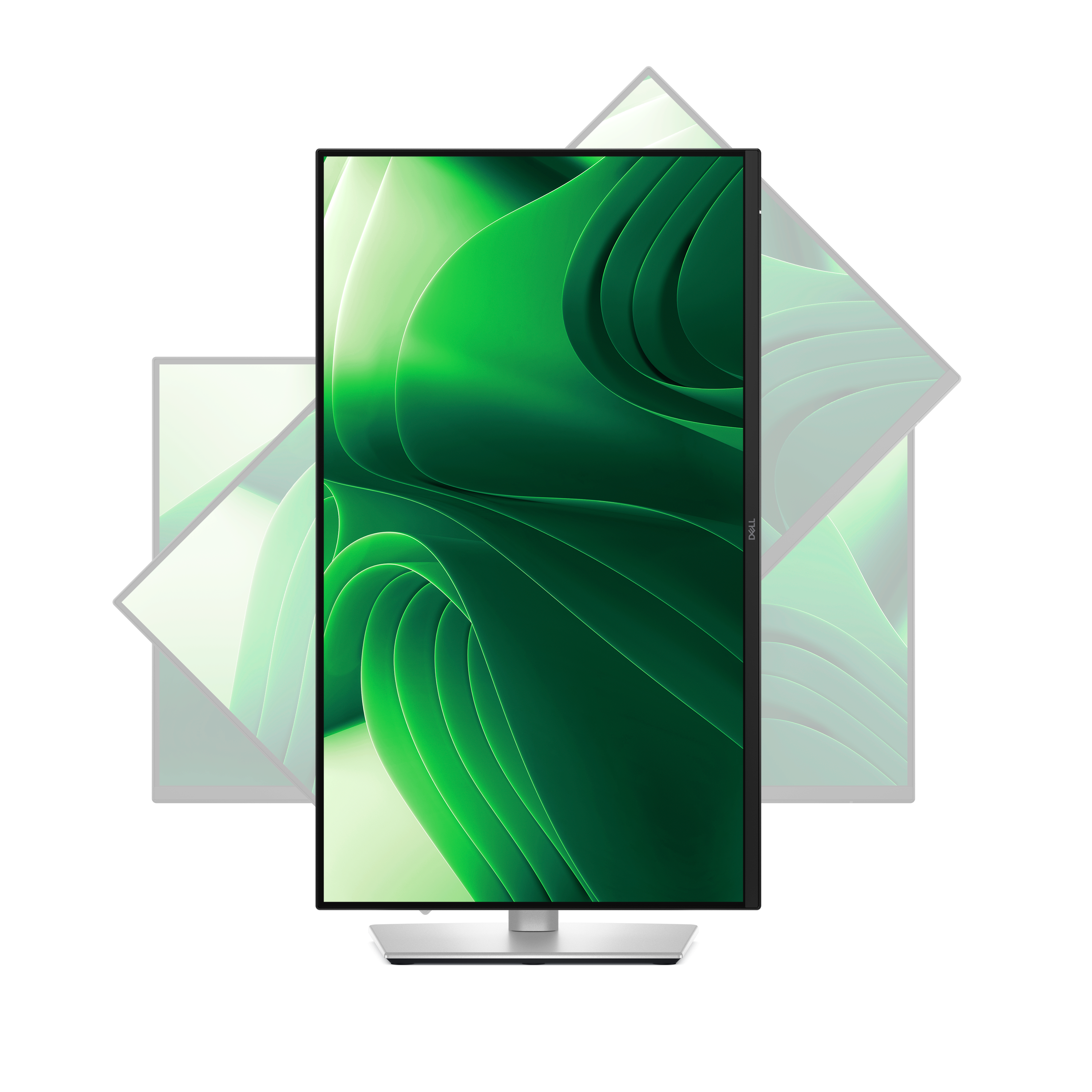 Dell Pro 24 Plus QHD 顯示器，垂直方向。