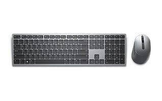 Picture of a Dell Premier Multi-Device Wireless Keyboard and Mouse KM7321W.
