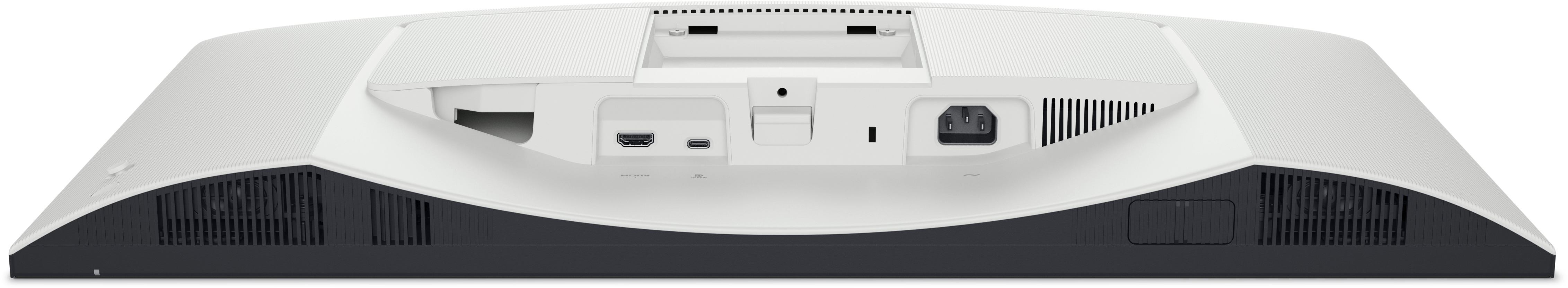 View lato inferiore Monitor Dell S2725QC da 27 pollici.