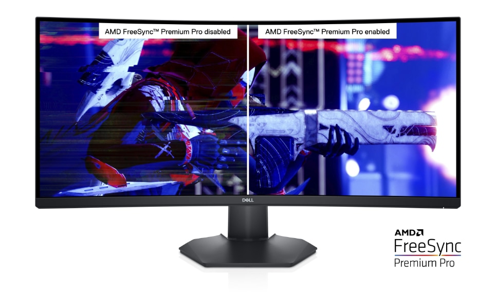 Dell Juegos curvos, monitor curvo de 34 pulgadas con frecuencia de  actualización de 144 Hz, pantalla WQHD (3440 x 1440), negro - S3422DWG