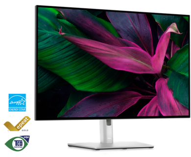Picture of Dell UltraSharp U3023E Monitor in a white background with a colorful landscape on the screen.