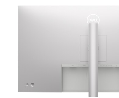 Picture of a Dell UltraSharp U3223QE Monitor placed on its back in a white background.