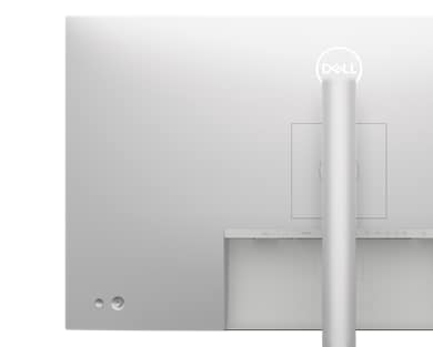 Picture of a Dell UltraSharp U3223QE Monitor placed on its back in a white background.