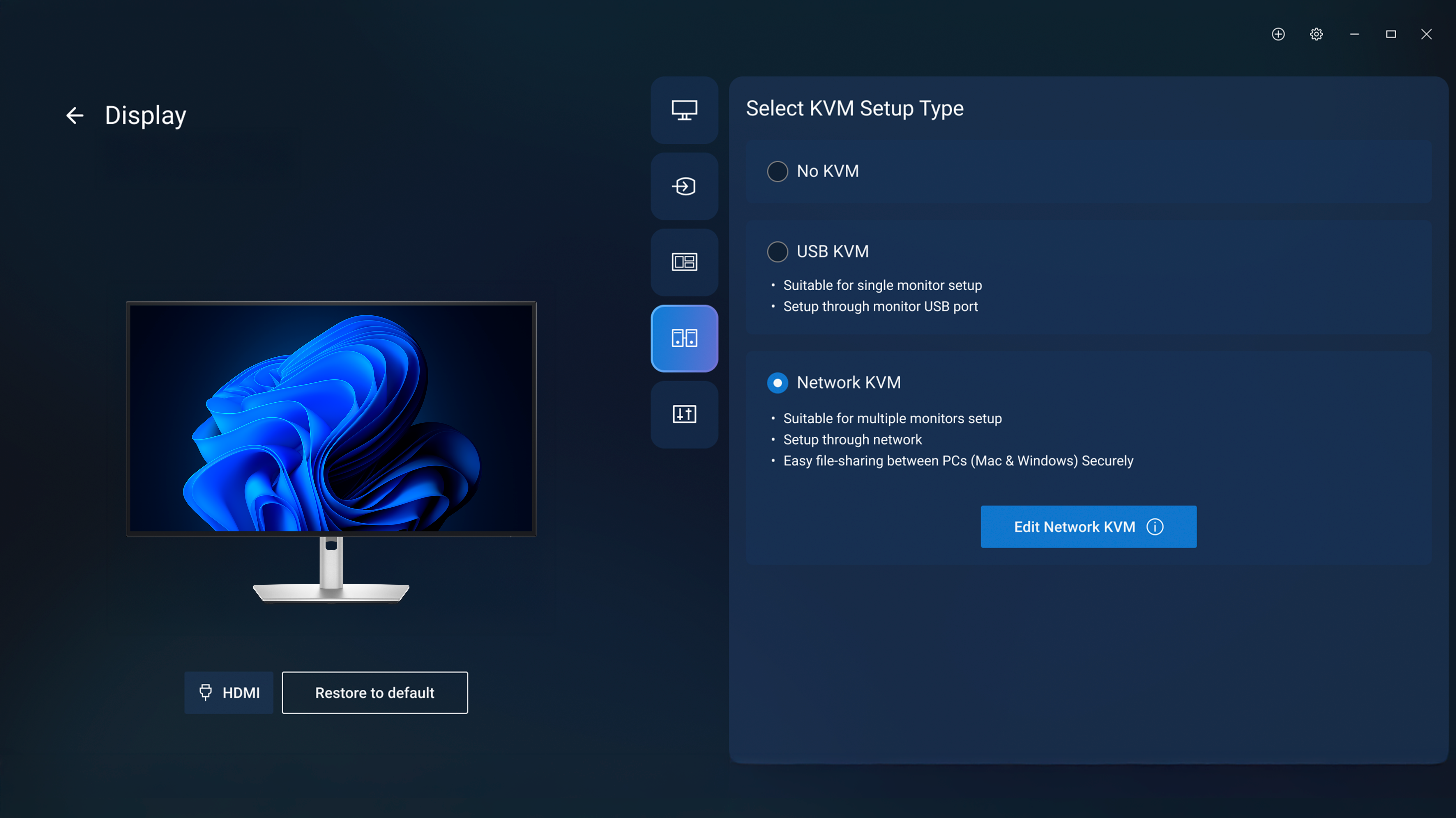 Dell Display Manager 的 UI。