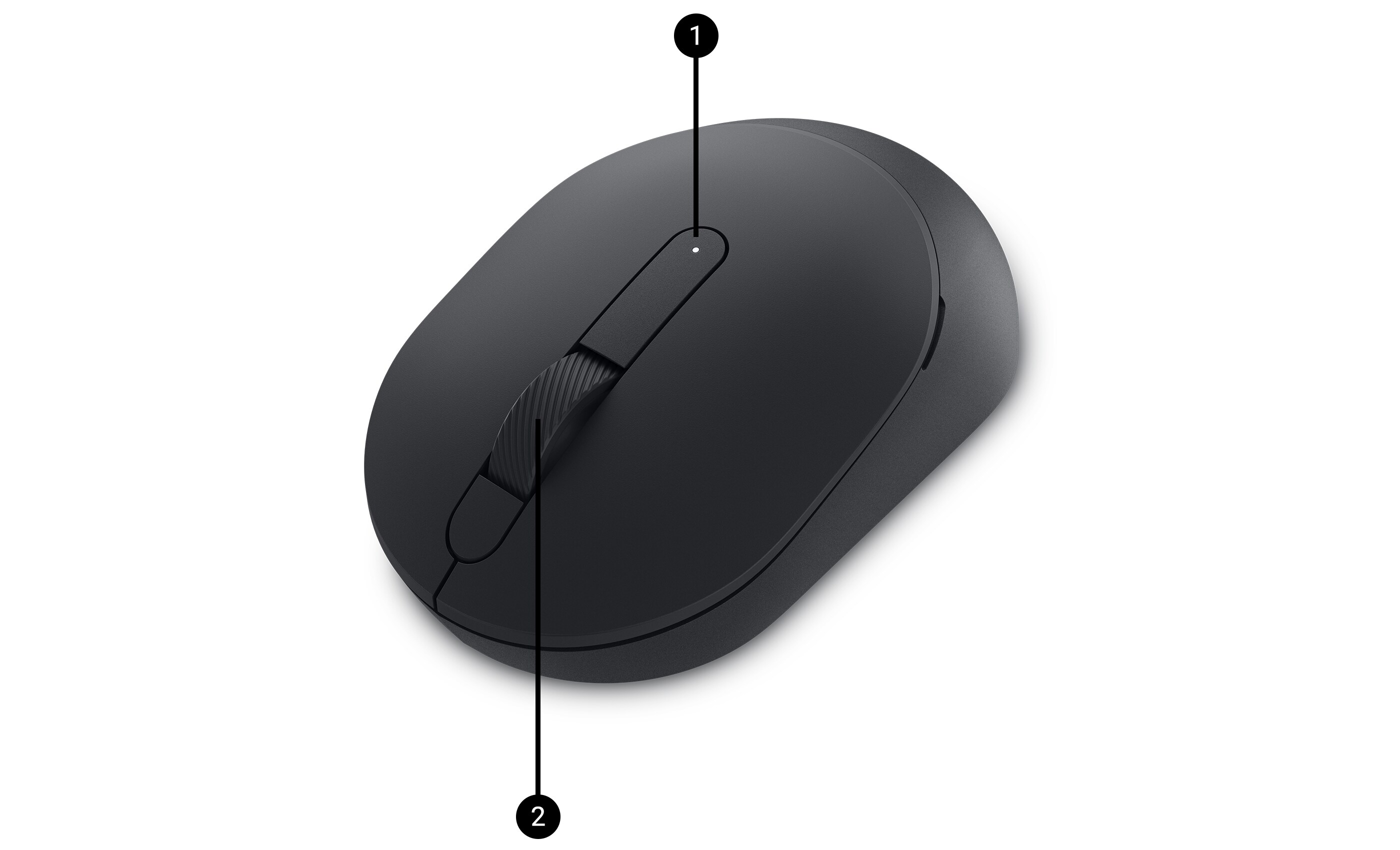 The silent mouse with labels noting