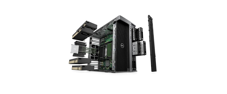 Dismantled Dell Precision 7960 Tower Workstation. 