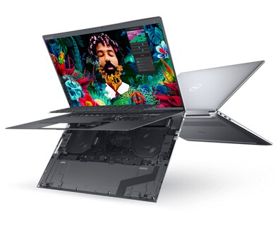 Imagem de duas Estações de Trabalho Móveis Dell Precision 17 5770, uma delas mostrar o teclado do produto no interior. Imagem de duas Estações de Trabalho Móveis Dell Precision 17 5770, uma delas mostrar o teclado do produto no interior.