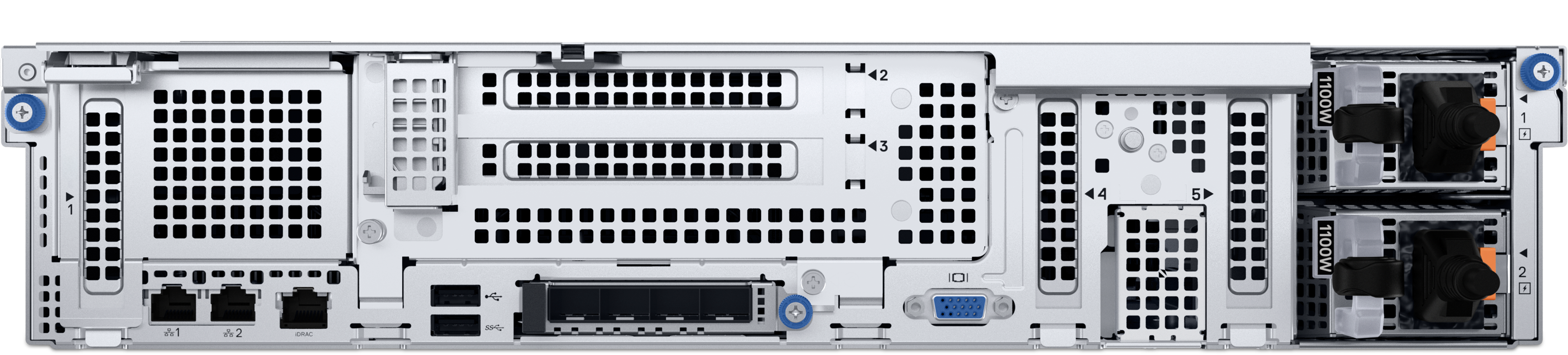 View rear-facing Dell PowerProtect Data Domain DD3410
