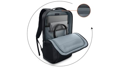 Dell EcoLoop Pro Slim Backpack inside.
