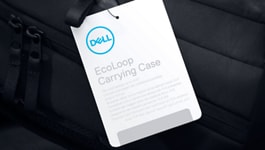 Dell EcoLoop Pro Slim Backpack information tag.