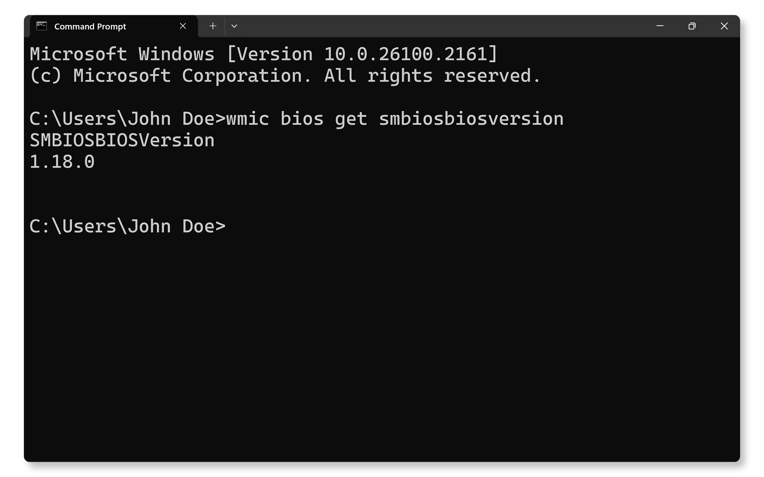 BIOS version in Windows command prompt