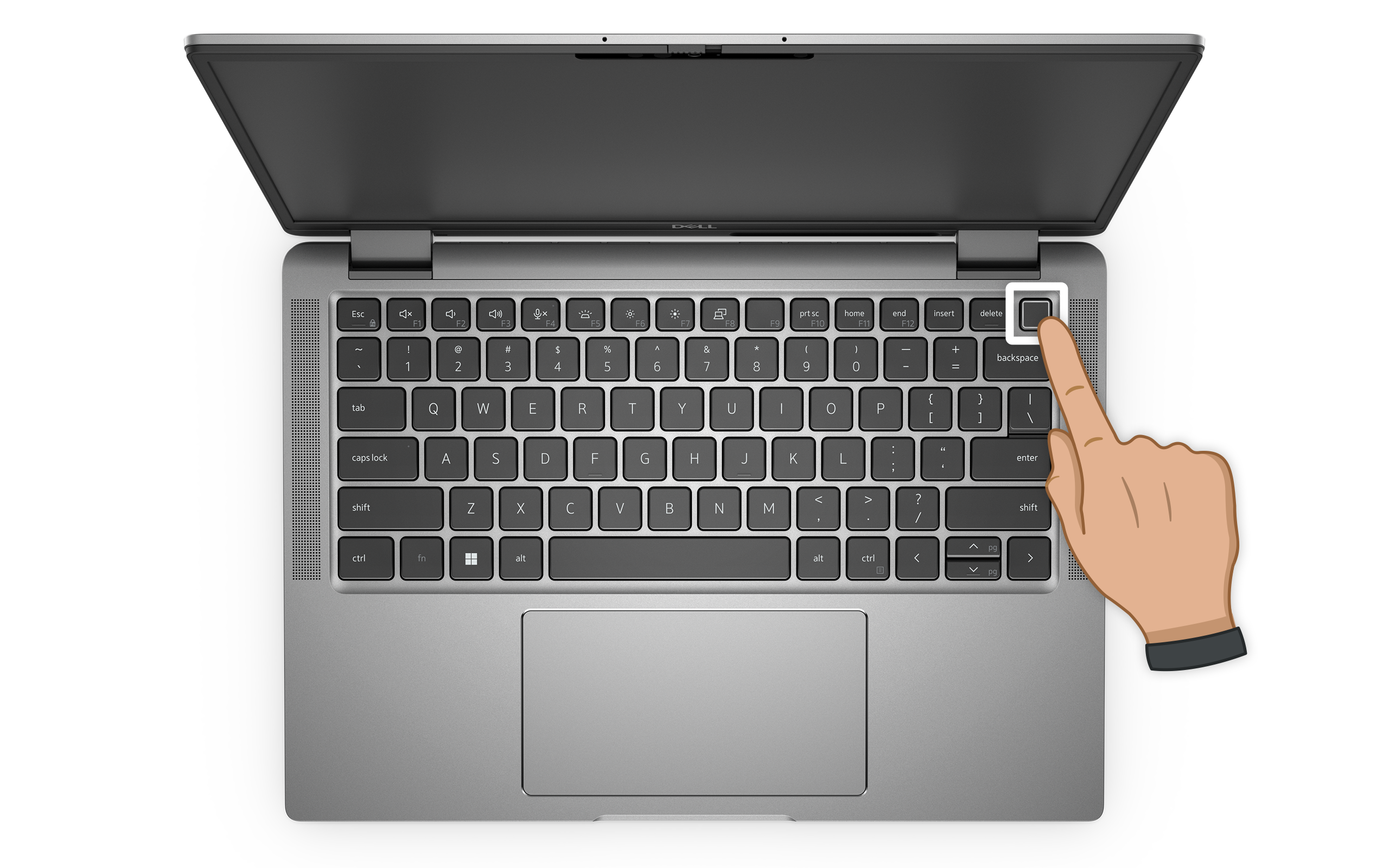 Press and hold the laptop power button