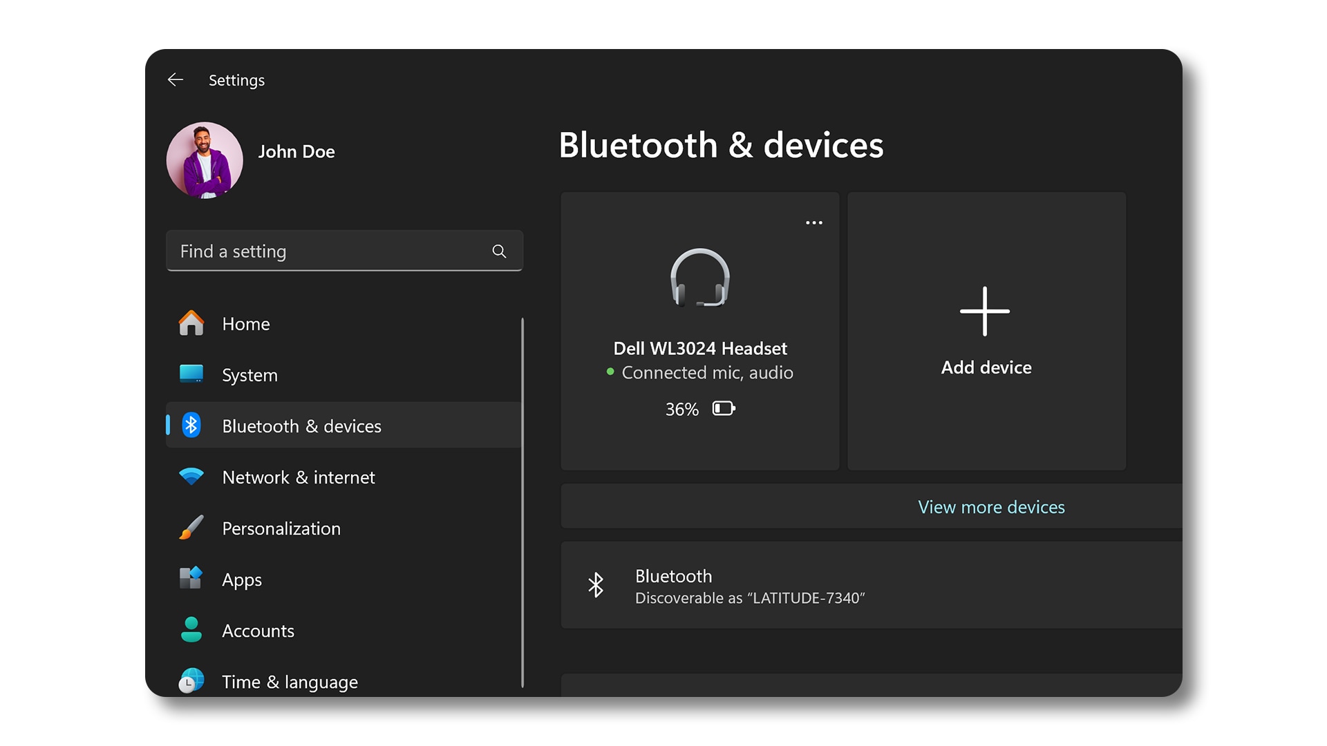 Add Bluetooth device in Windows