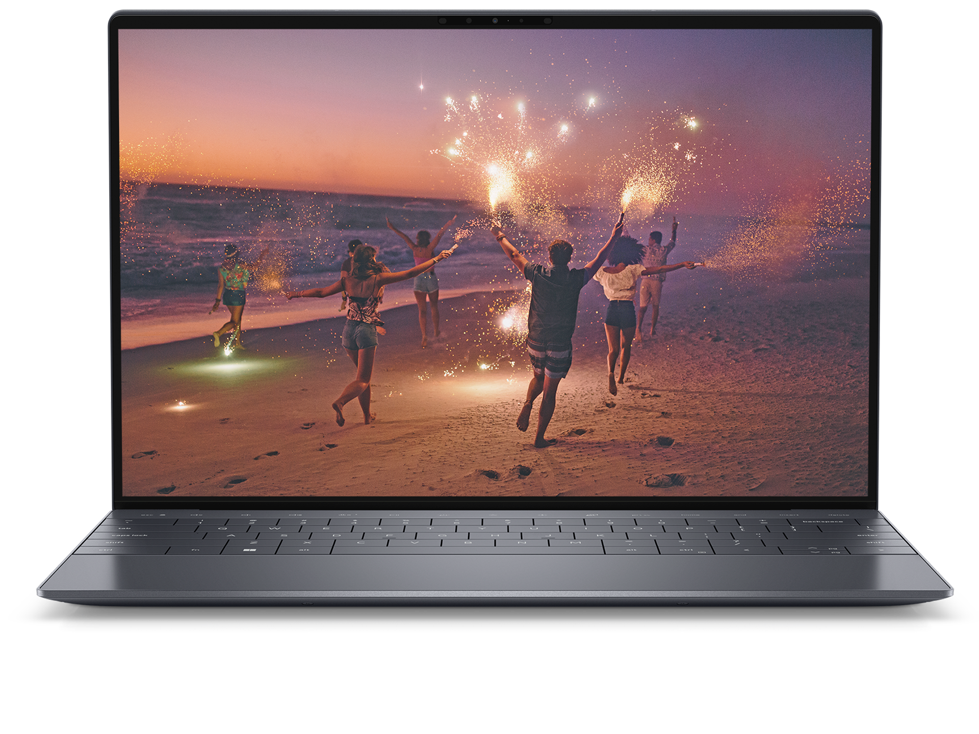 XPS Laptop People with Fireworks