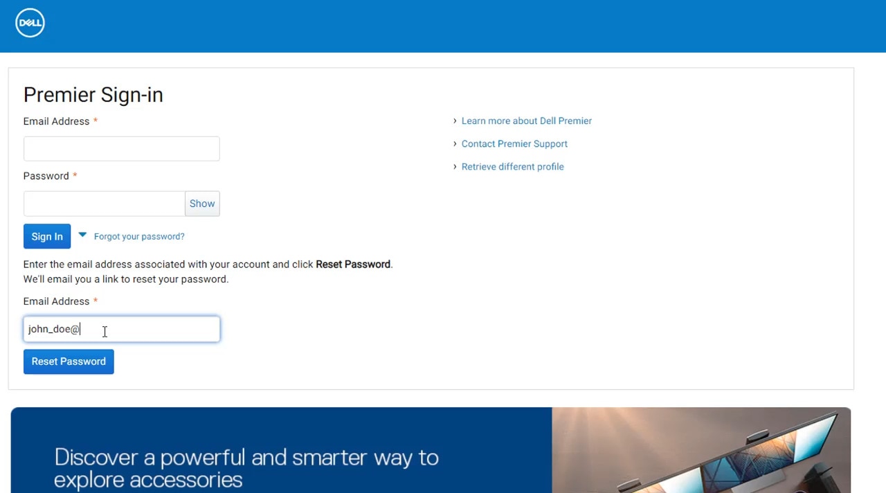 Forgot Password | Dell New Premier