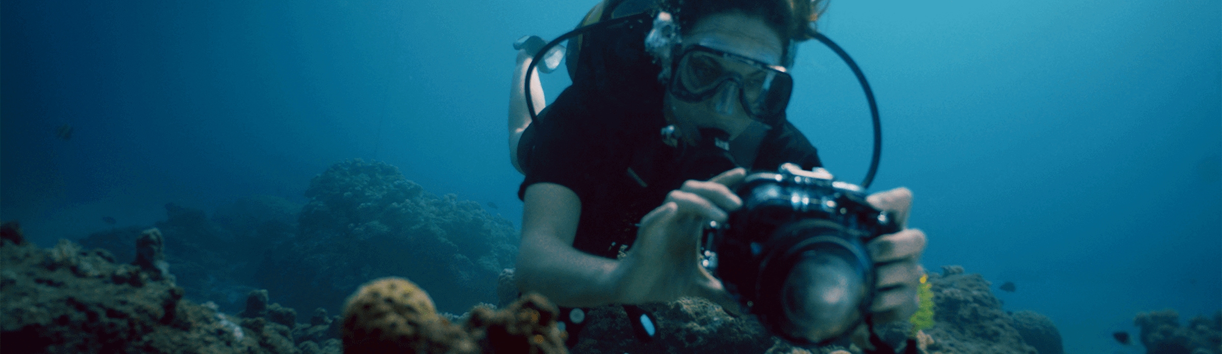 scuba diver taking a photo
