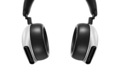 Picture of a white Dell Alienware Gaming Headset.