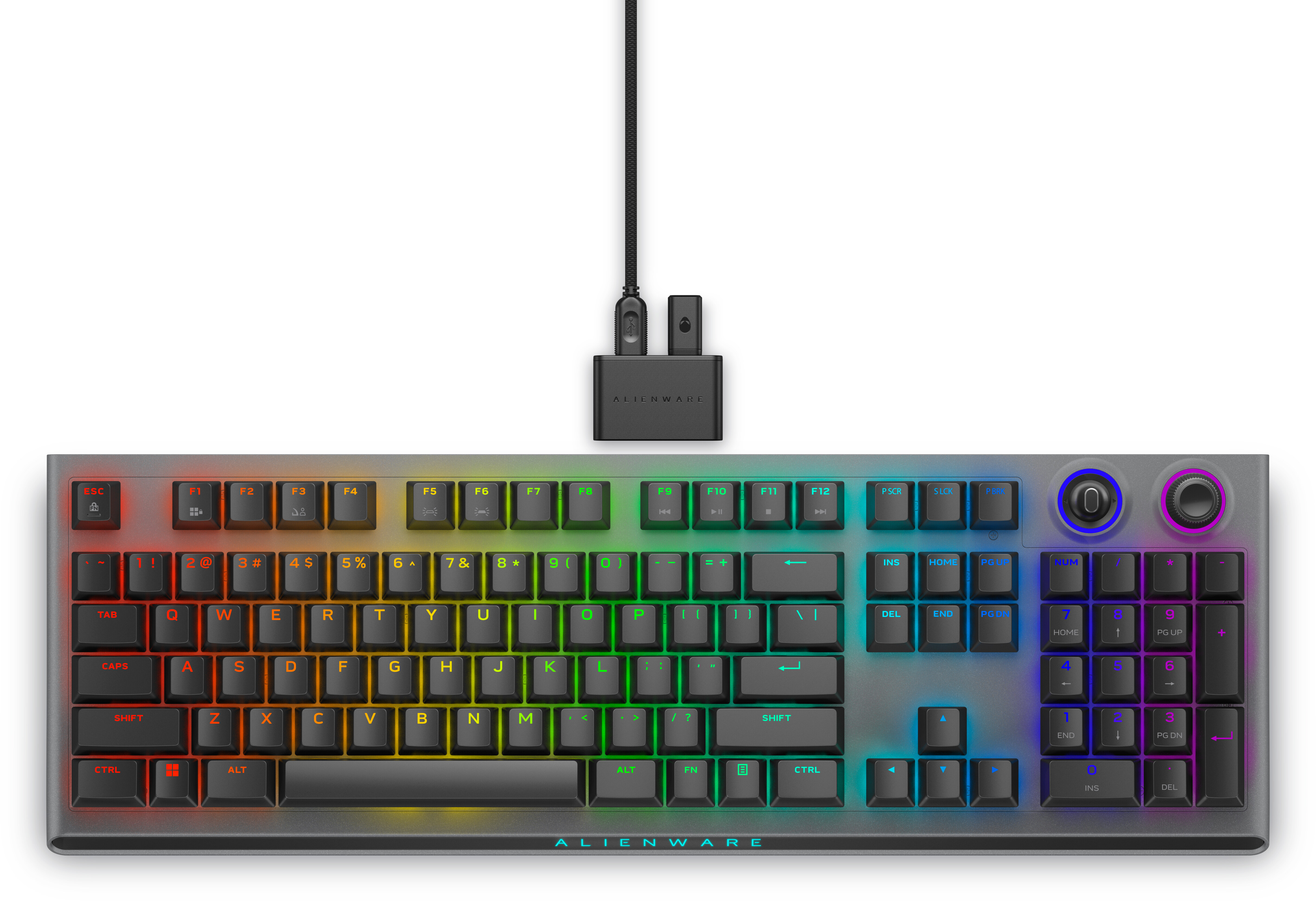 Custom White RGB LED Teclado Inalambrico Clavier Gaming Keybord