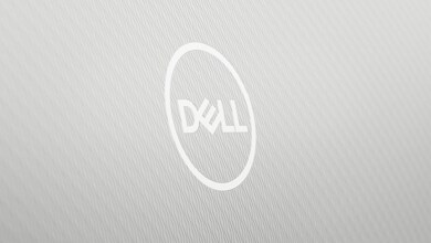 Bild des Dell Logos auf grauem Material