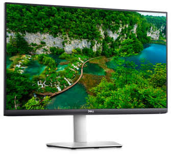 Bild eines Dell S2723HC-Monitors mit einer Naturlandschaft im Hintergrund.