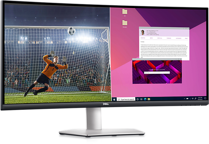 Dell 34 Curved USB-C Monitor – S3423DWC Specs Diagonal Size 34" Resolution / Refresh Rate WQHD 3440 x 1440 at 100 Hz Adjustability Height, tilt Ports 2 x HDMI (HDCP 2.2), USB-C upstream/DisplayPort 1.4 Alt Mode with Power Delivery (power up to 65W), U...