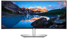 Picture of a Dell UltraSharp Monitor U3821DW with a nature landscape on the background