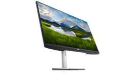 Imagem de um monitor Dell S2421HS com uma paisagem no fundo.