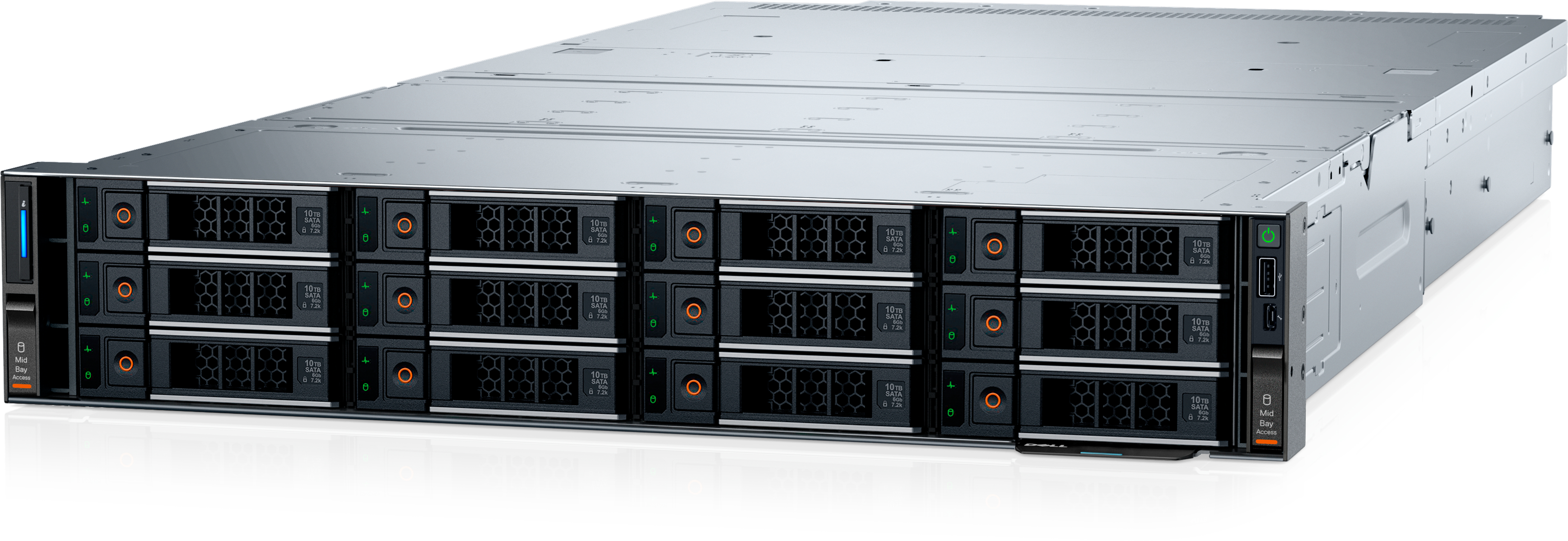 Dell Poweredge R760Xd2, Intel® Xeon® Silver 4410Y, Kein Betriebssystem