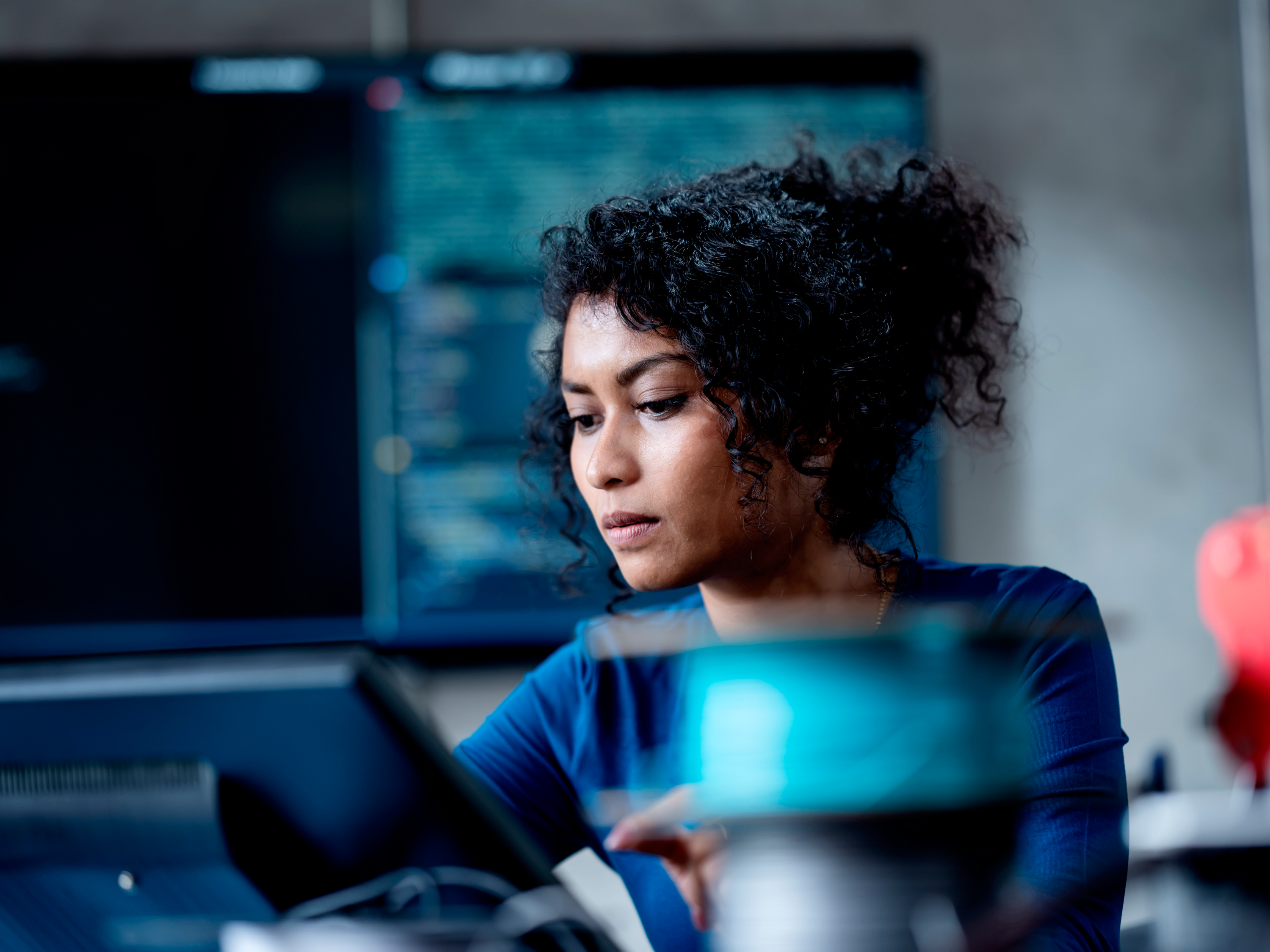 Software Developer Coding on a Computer