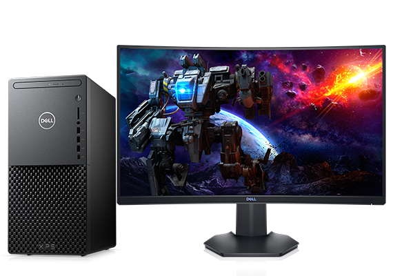 Dell XPS Desktop with Intel 8 Core i7-11700 / 16GB RAM / 1TB HDD & 256GB SSD / Windows 11 / 12GB NVIDIA GeForce RTX 3060 Video + Dell 32 Curved Gaming Monitor (S3222DGM)