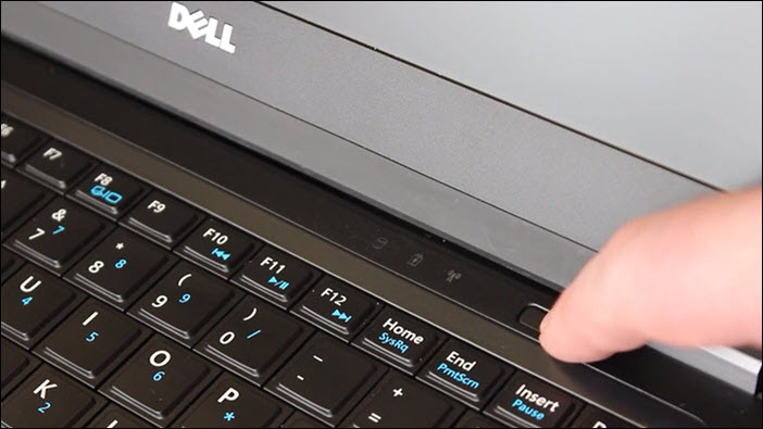 Figure 2: Illustration of power button on Dell computer