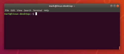 An image of the terminal window in Ubuntu