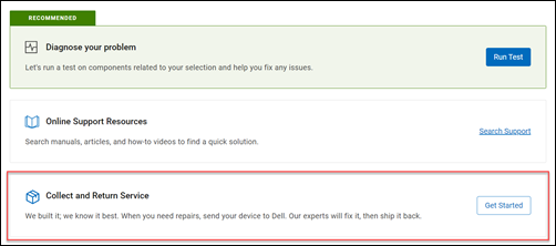 How to return an order through Dell website