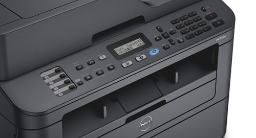 Ilustracja przedstawiająca panel sterowania (panel operatora) drukarki wielofunkcyjnej Dell E515w