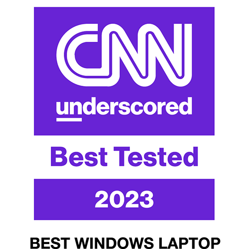 CNN Underscored "Best Tested 2023 - Best Windows Laptop" logo