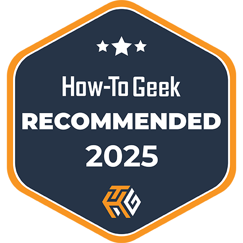 "How-To Geek Recommended 2025" logo