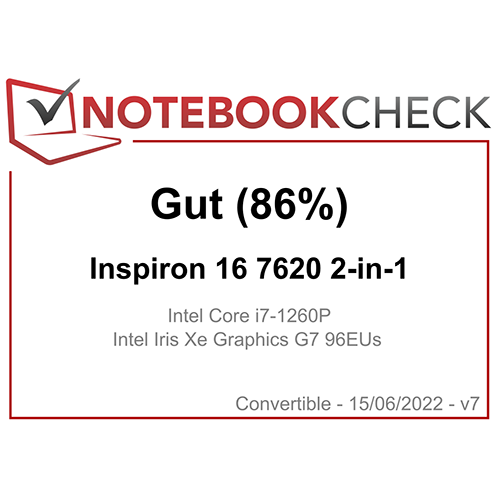 Dell Inspiron Laptop 16-Zoll: ‚‚Multimedia-Nutzer werden das Display, den starken 2-in-1-Formfaktor, die Anschlussoptionen und die schlanke Leistung des Inspiron 16 7620 2-in-1 lieben.‘‘ — NotebookCheck