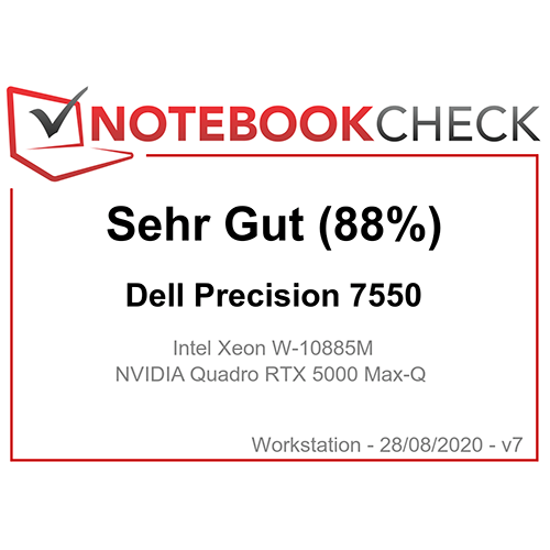 Dell Precision 7550: ‚‚Die Erweiterungsoptionen benötigen, ist das Schwergewicht Precision 7550 ein gutes Angebot.‘‘ — NotebookCheck