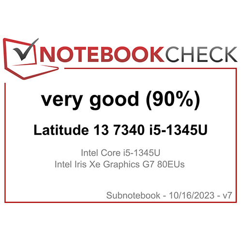 NotebookCheck "Latitude 13 7340: Very good (90%)" logo