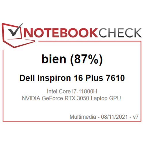 Dell Portátil Inspiron 16 Plus (7610): "El Inspiron 16 introduce algunas primicias notables para la serie, como una pantalla 3K de 16 pulgadas, gráficos GeForce RTX 3050 y un nuevo diseño de chasis metálico." — NotebookCheck