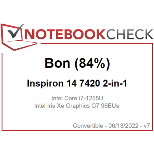 Ordinateur Portable Dell Inspiron 14 2-en-1 (7420) : « Un tout nouveau design de châssis 16:10 et des options de processeur Intel Alder Lake-U de 12e génération. » — NotebookCheck