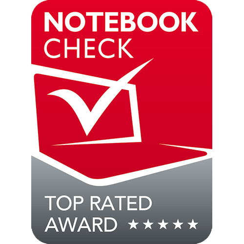 NotebookCheck "Top Rated Award" logo