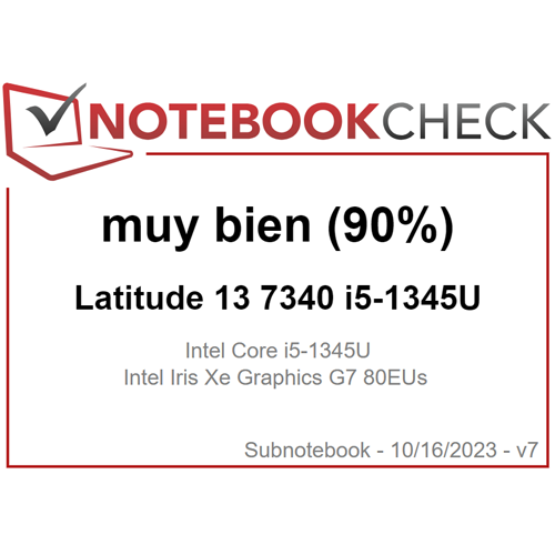 Logo "Latitude 13 7340: Muy bien (90%)" de NotebookCheck