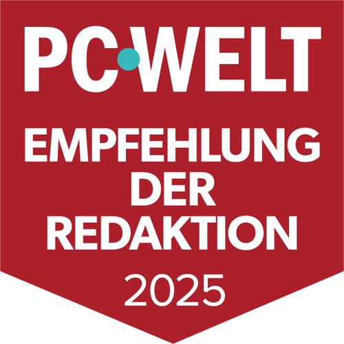 „Empfehlung der Redaktion“ logo von PC-Welt