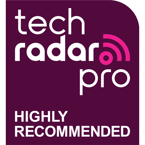 Logo "Altamente Recomendado" da TechRadar Pro