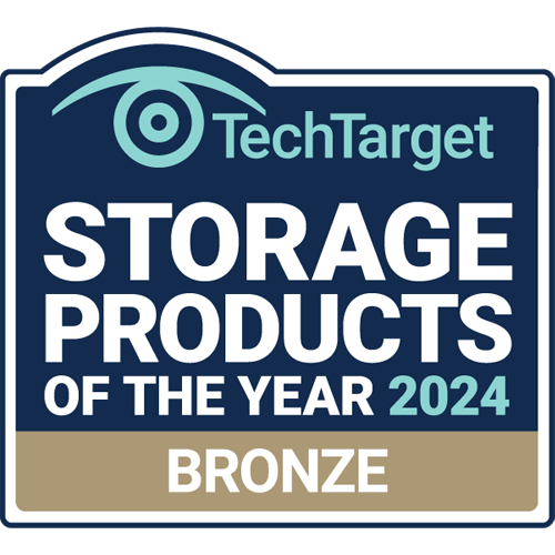 TechTarget's "Storage Products of the Year 2024: Bronze" logo