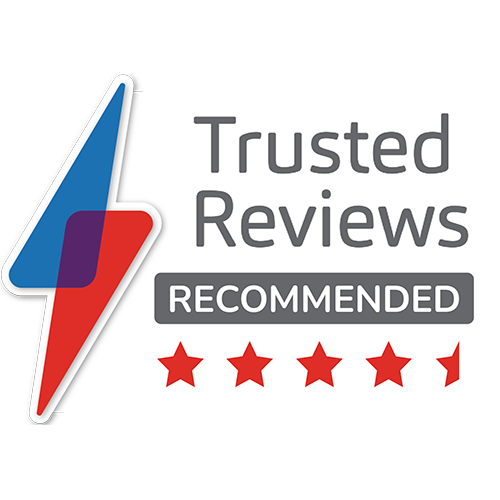 Logo "Recomendado: 4.5 estrelas" da Trusted Reviews